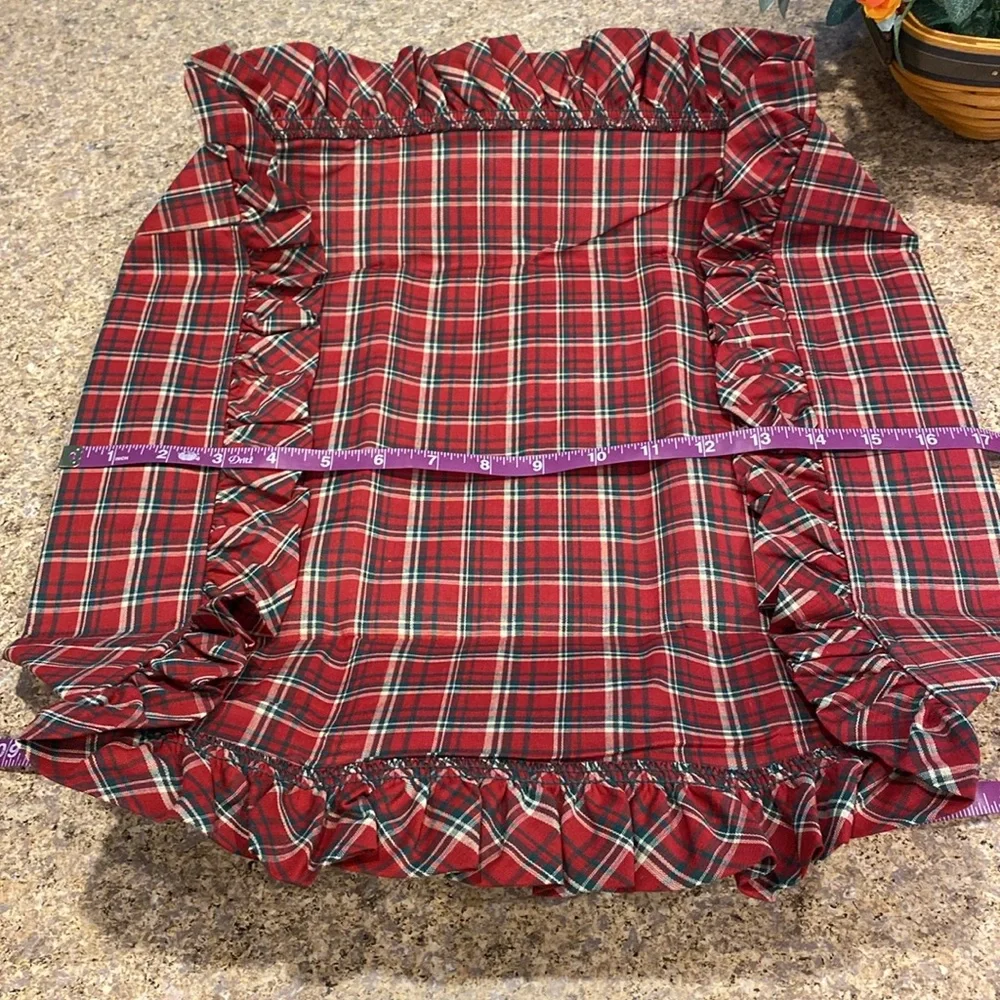 NIP Longaberger Plaid Tidings Serving Tray Basket Fabric Liner 20338 Liner Only